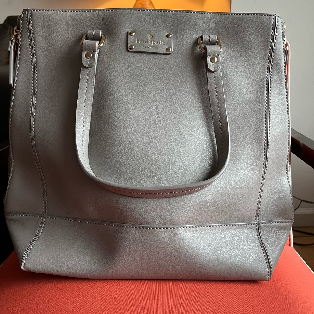 NEW Kate Spade bag in pearl grey color